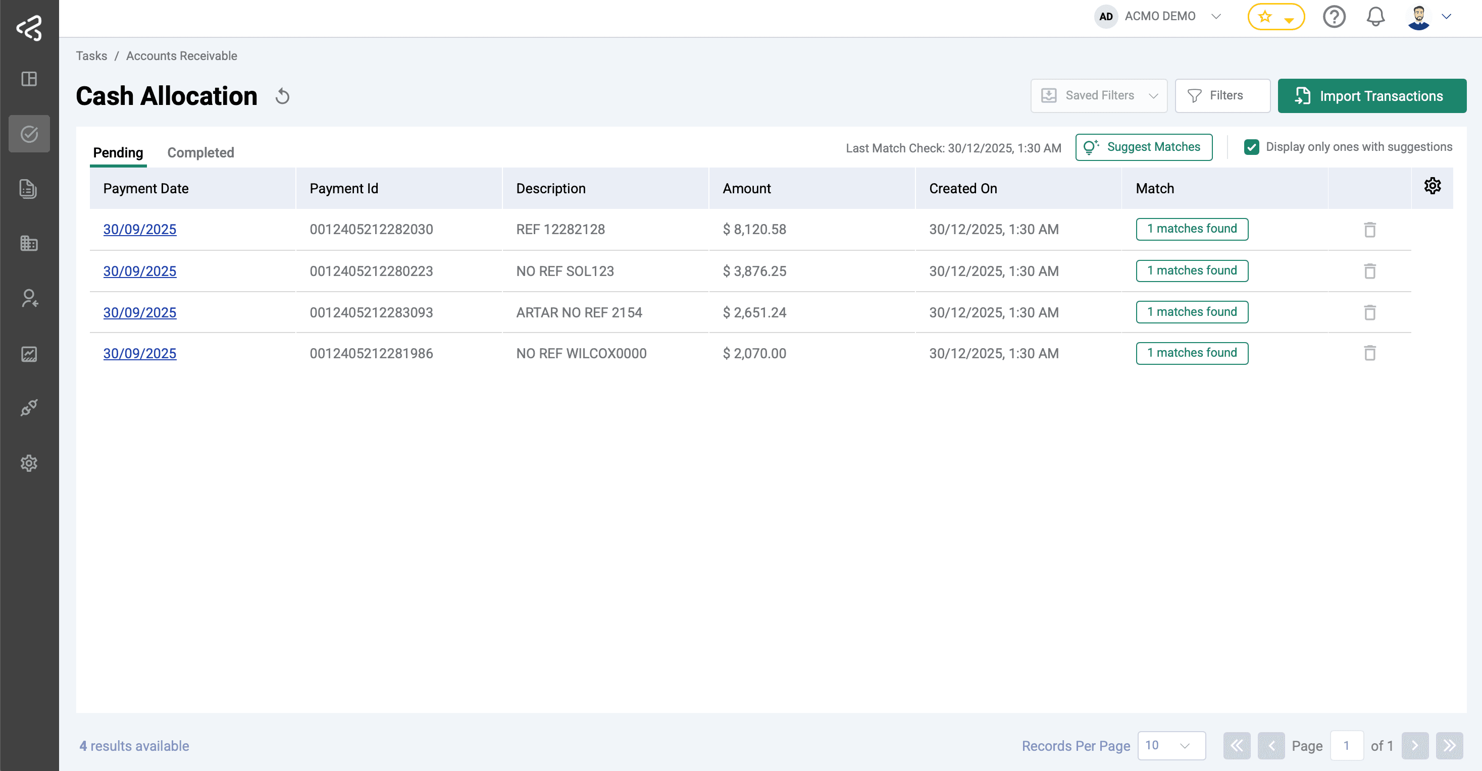 ACMO AIO - Cash Allocation Pending