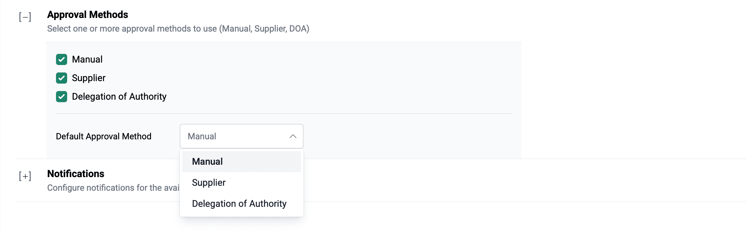 ACMO Portal - Configuring Default Approval Method
