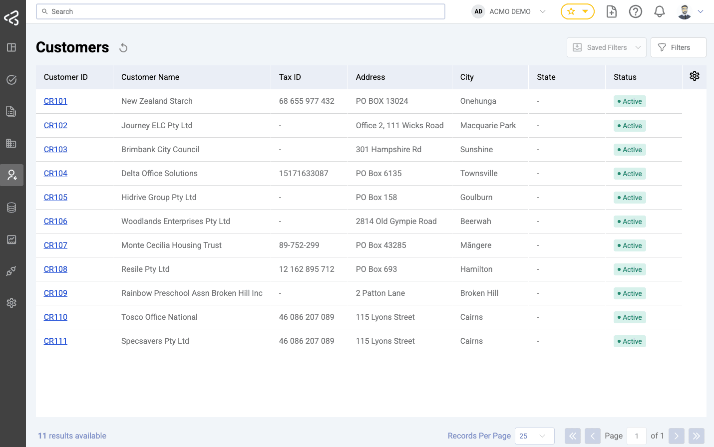 Customer Listing