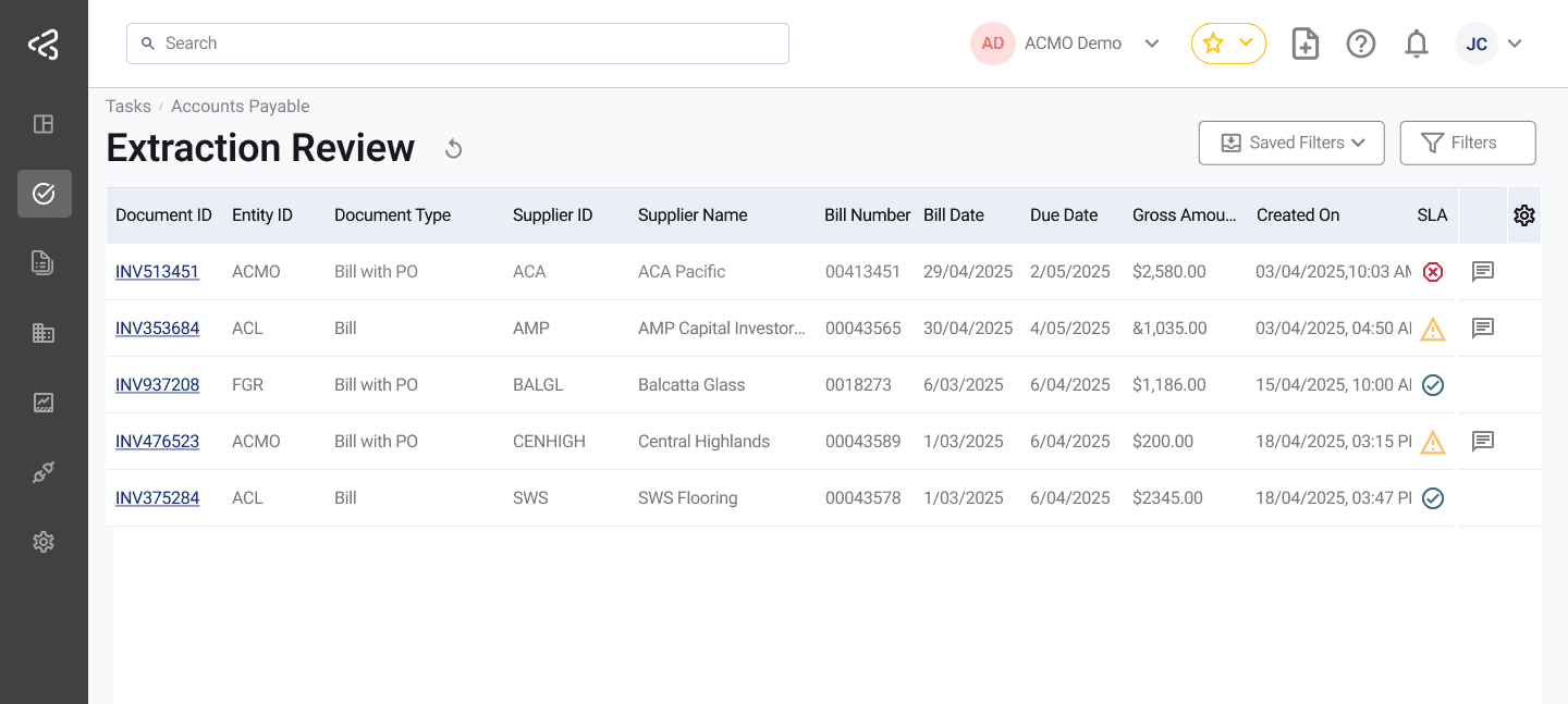 ACMO Portal - Extraction Review