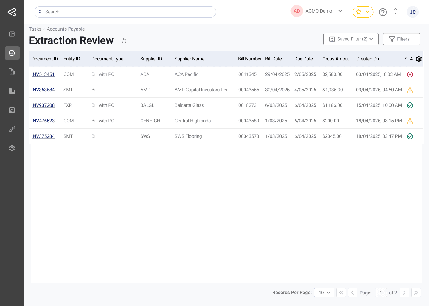 ACMO Portal - Extraction Review