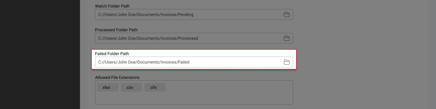 ACMO Sync Client - General Failed Folder Path