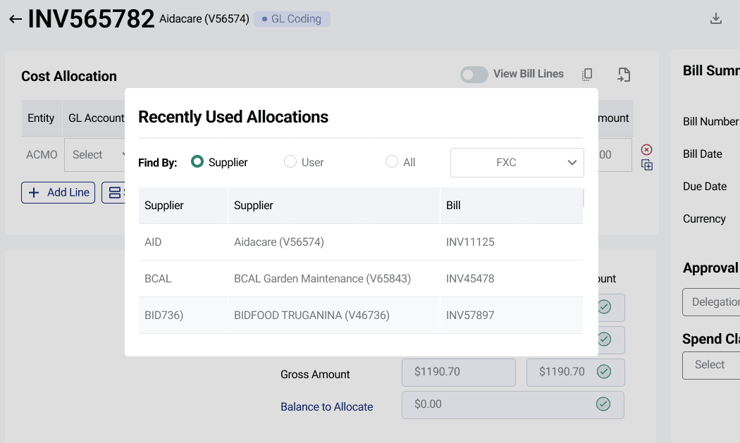 ACMO Portal - Copy Allocation
