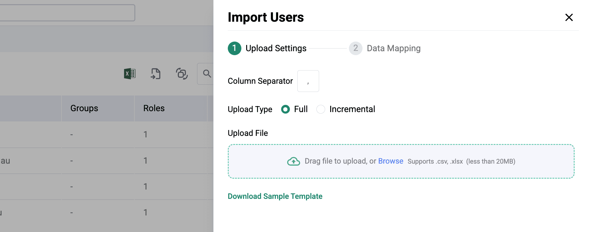 ACMO - Import users