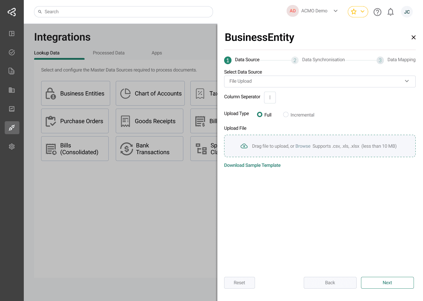 ACMO Portal - Lookup Data File Upload