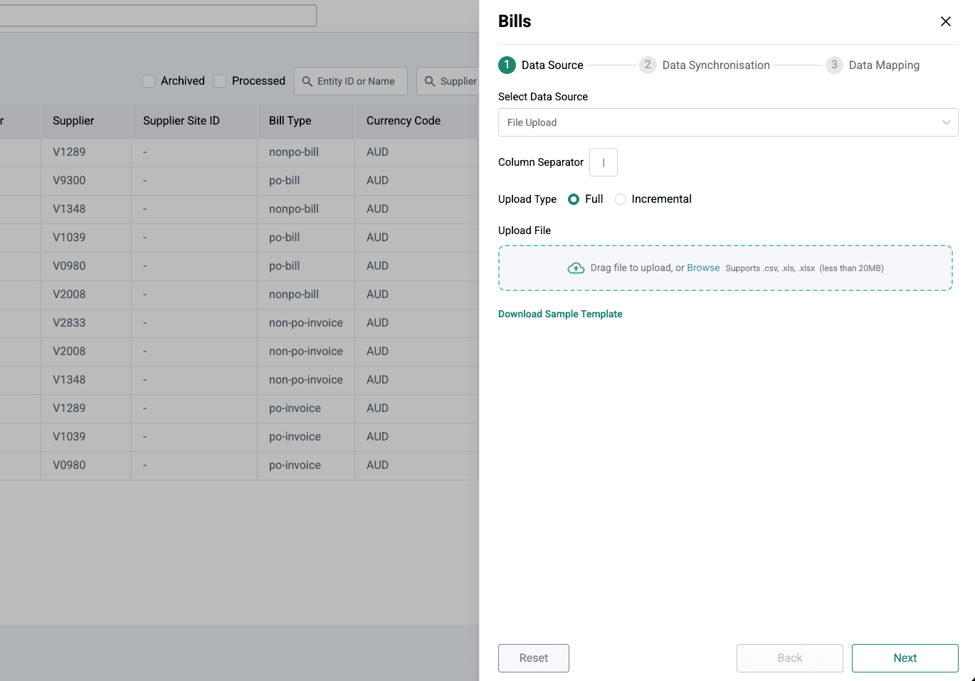 ACMO Portal - Master Data File Upload