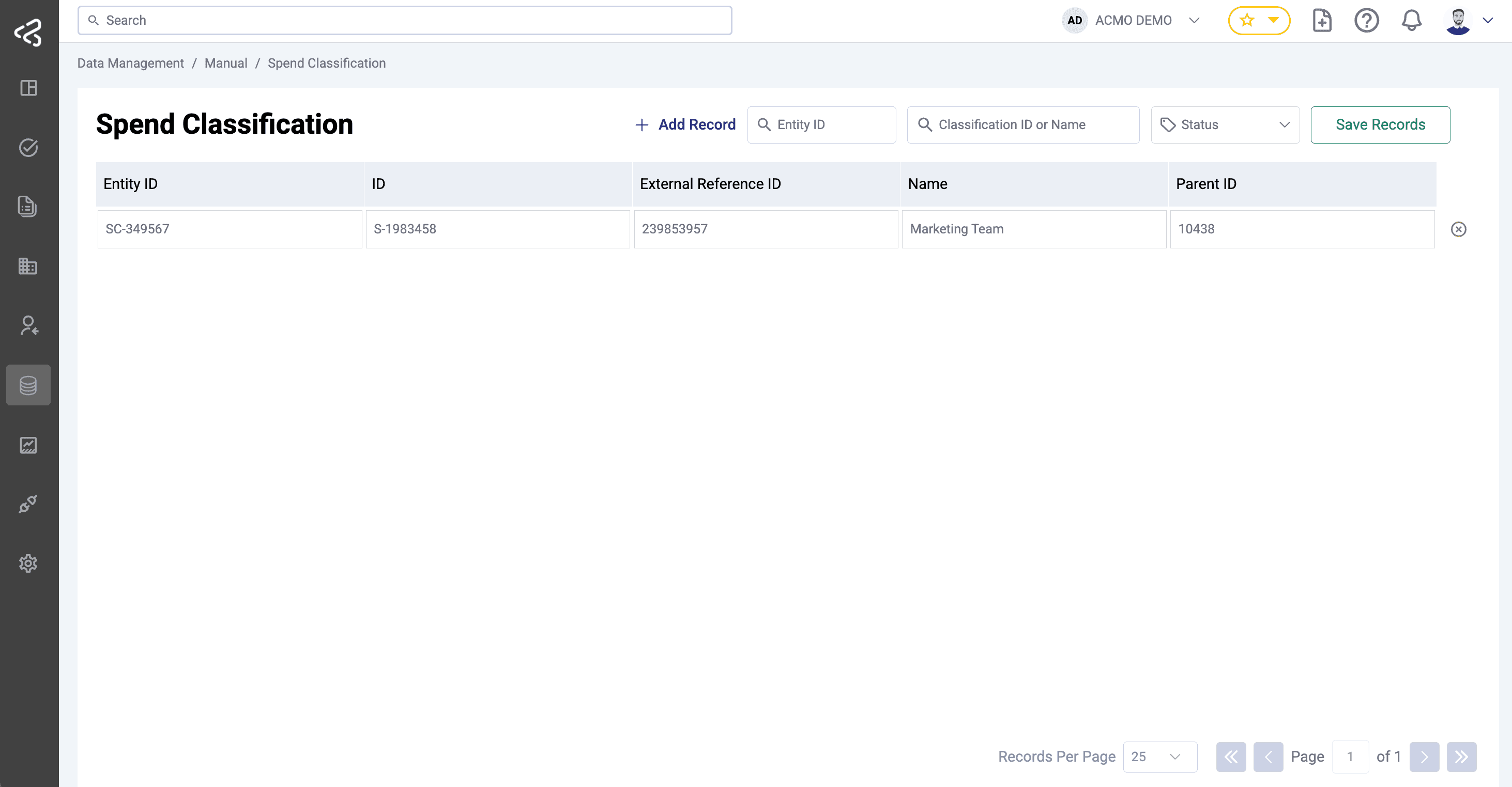 ACMO Portal - Master Data Manual Editing