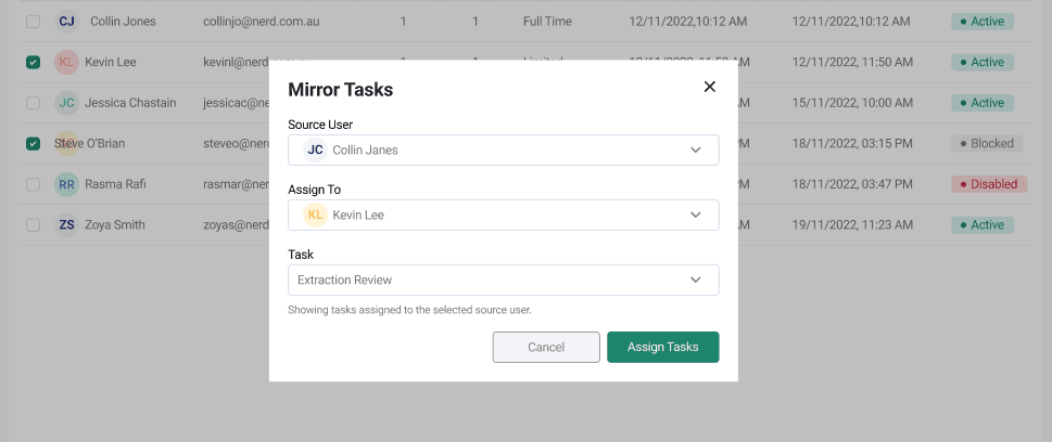 ACMO - Mirror Tasks