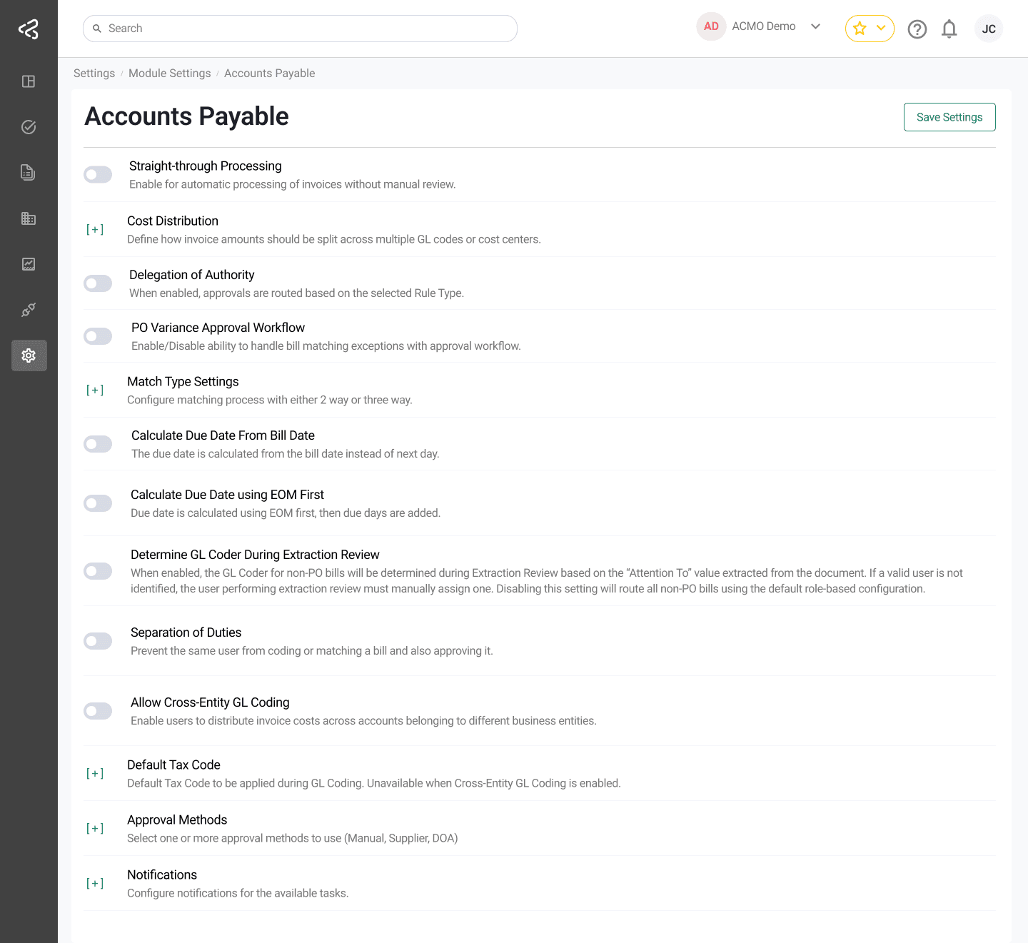ACMO Portal - Module Settings