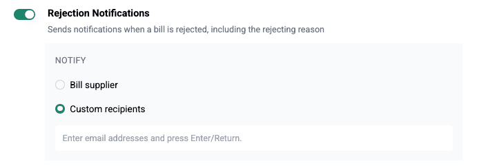 ACMO Portal - Rejection Notifications