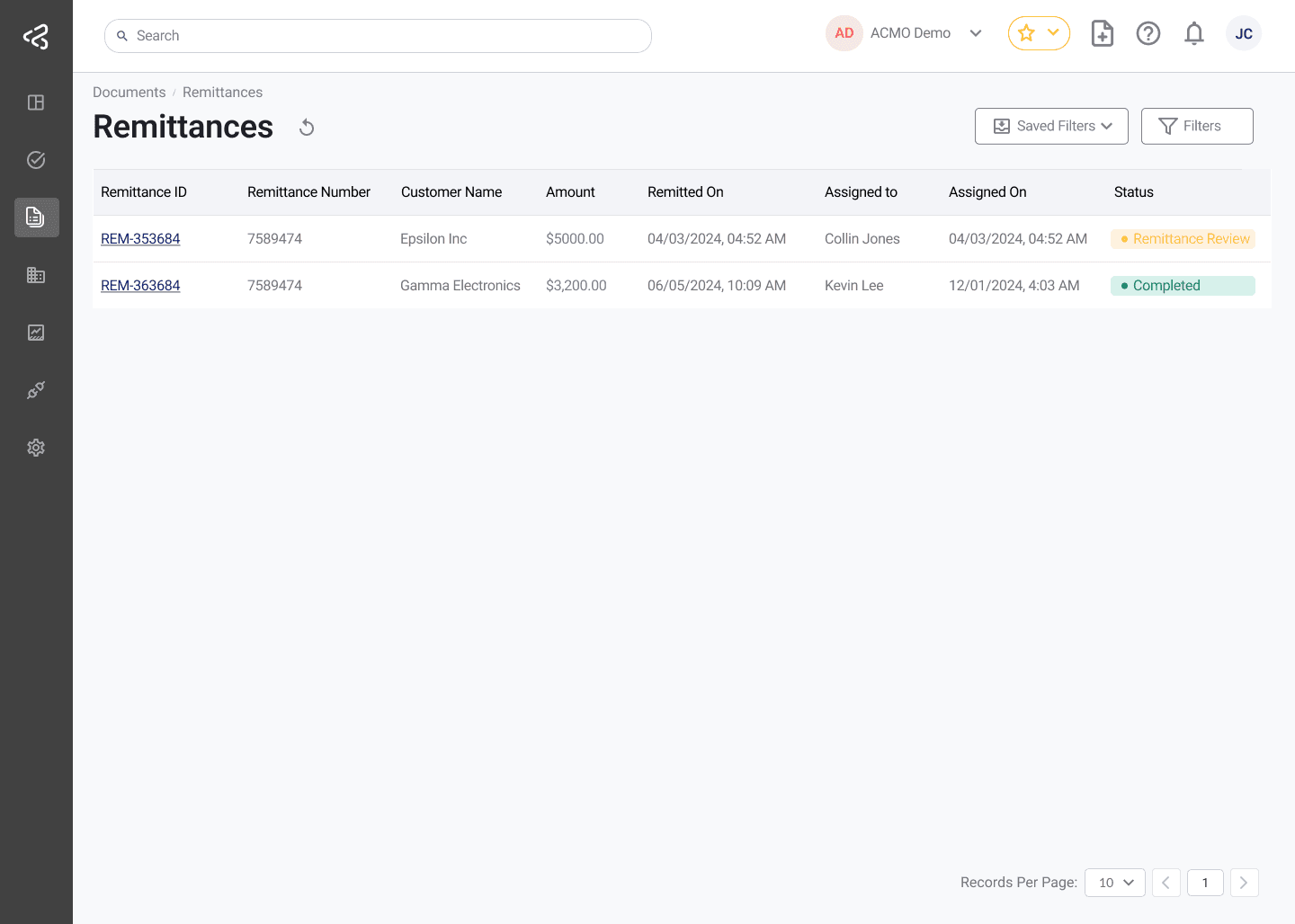 ACMO AIO - Remittances Documents