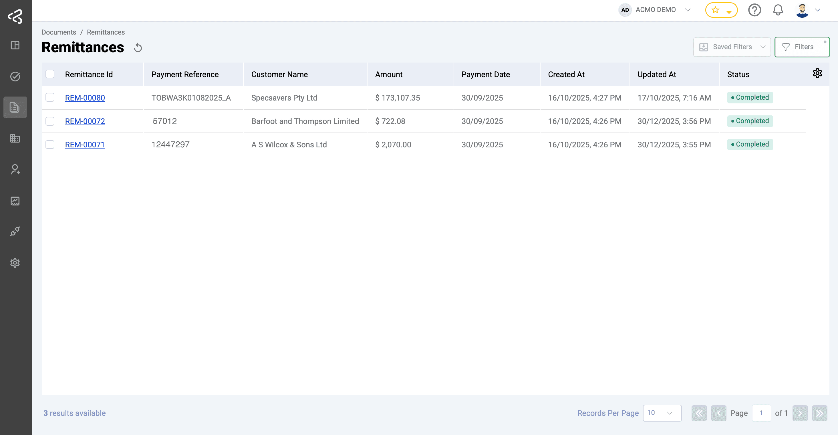 ACMO AIO - Remittances Completed