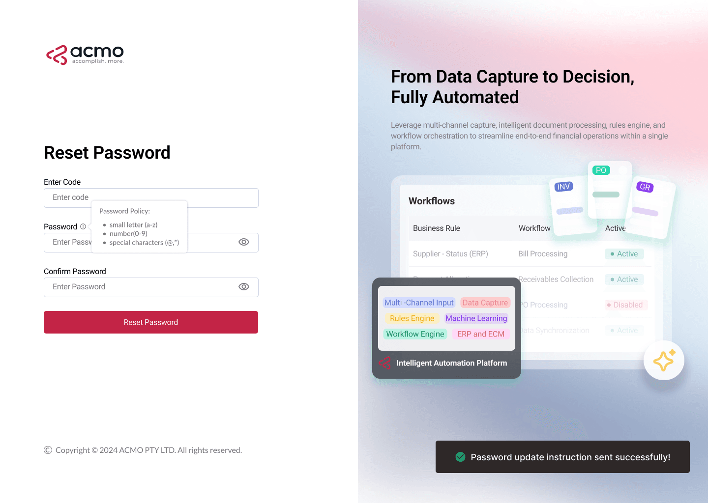 ACMO Portal - Forgot Password