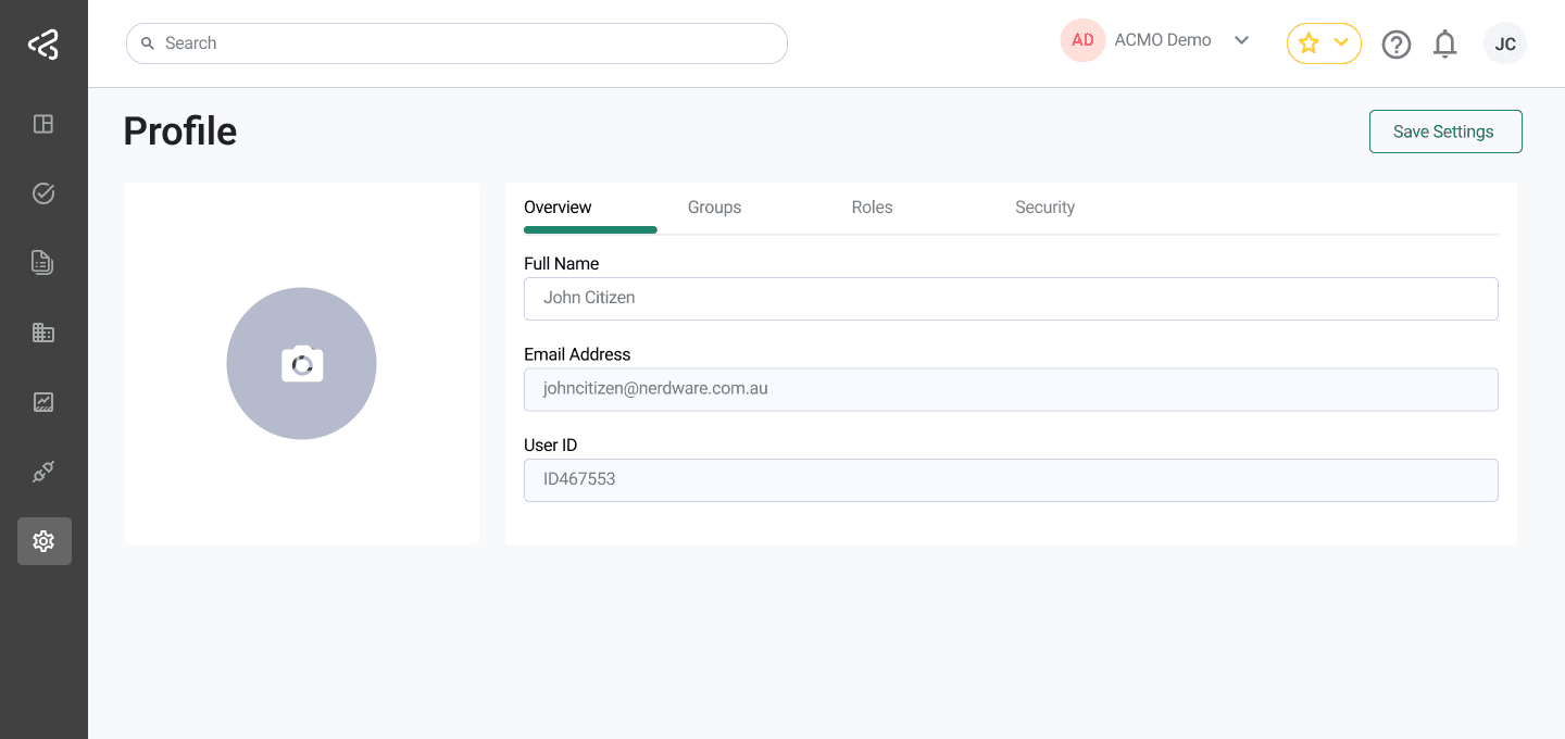 ACMO Portal - User Profile