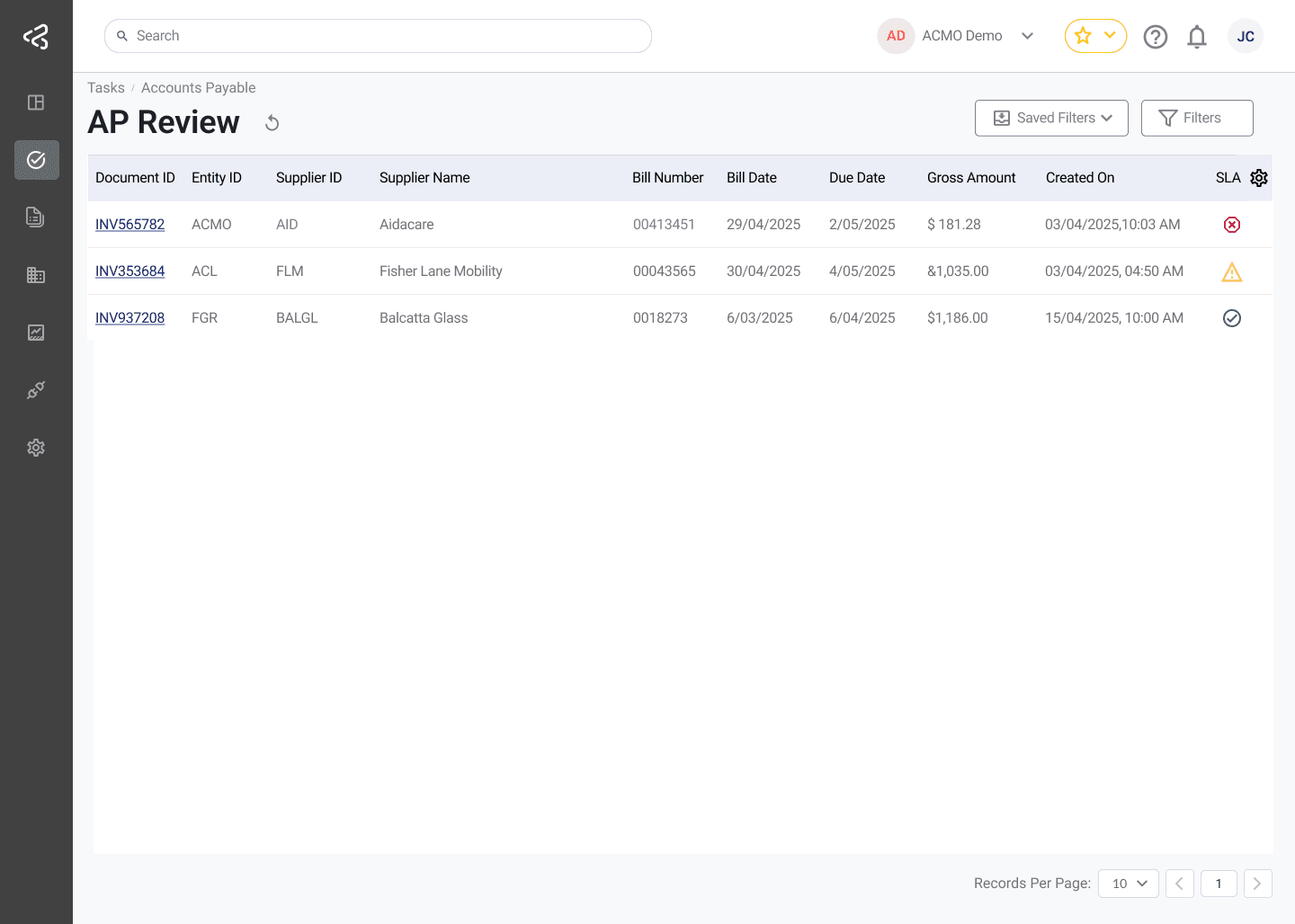 ACMO Portal - AP Review Task List