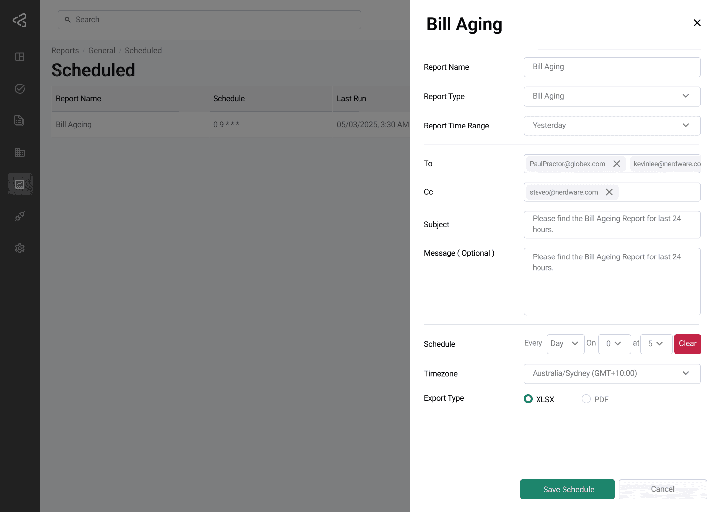 ACMO - Create Schedule