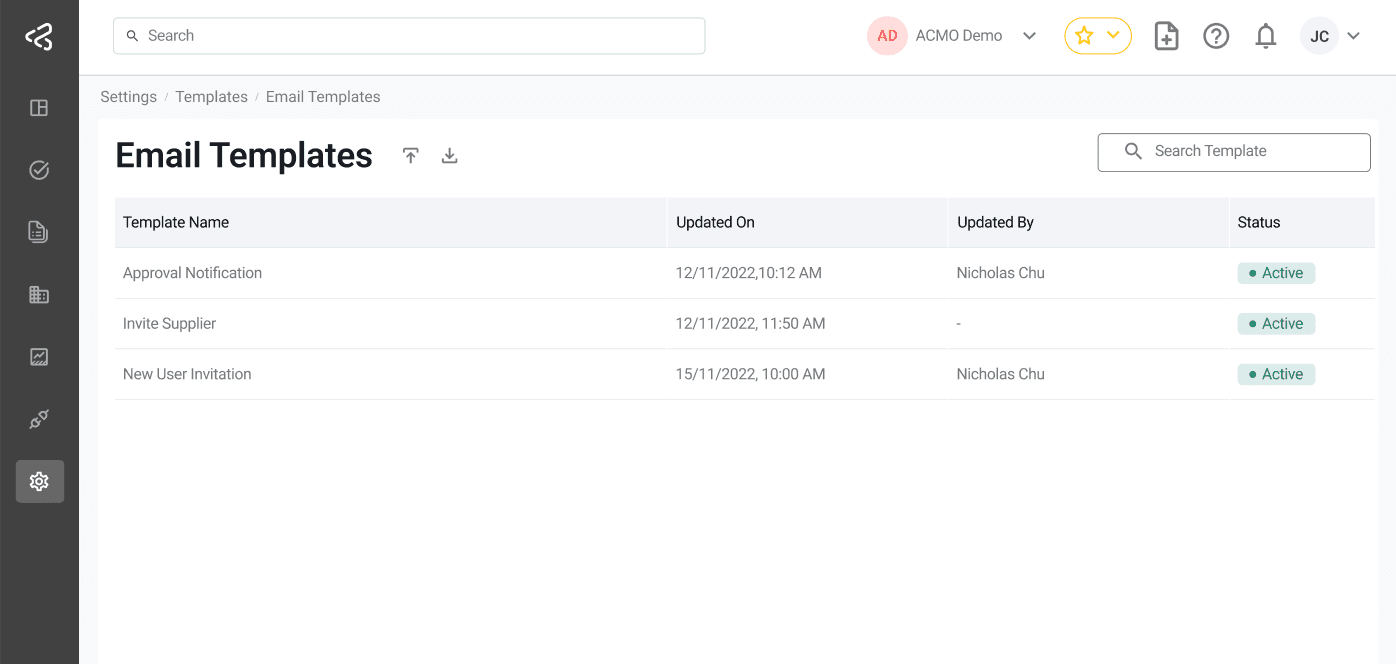 ACMO Portal - Email Templates