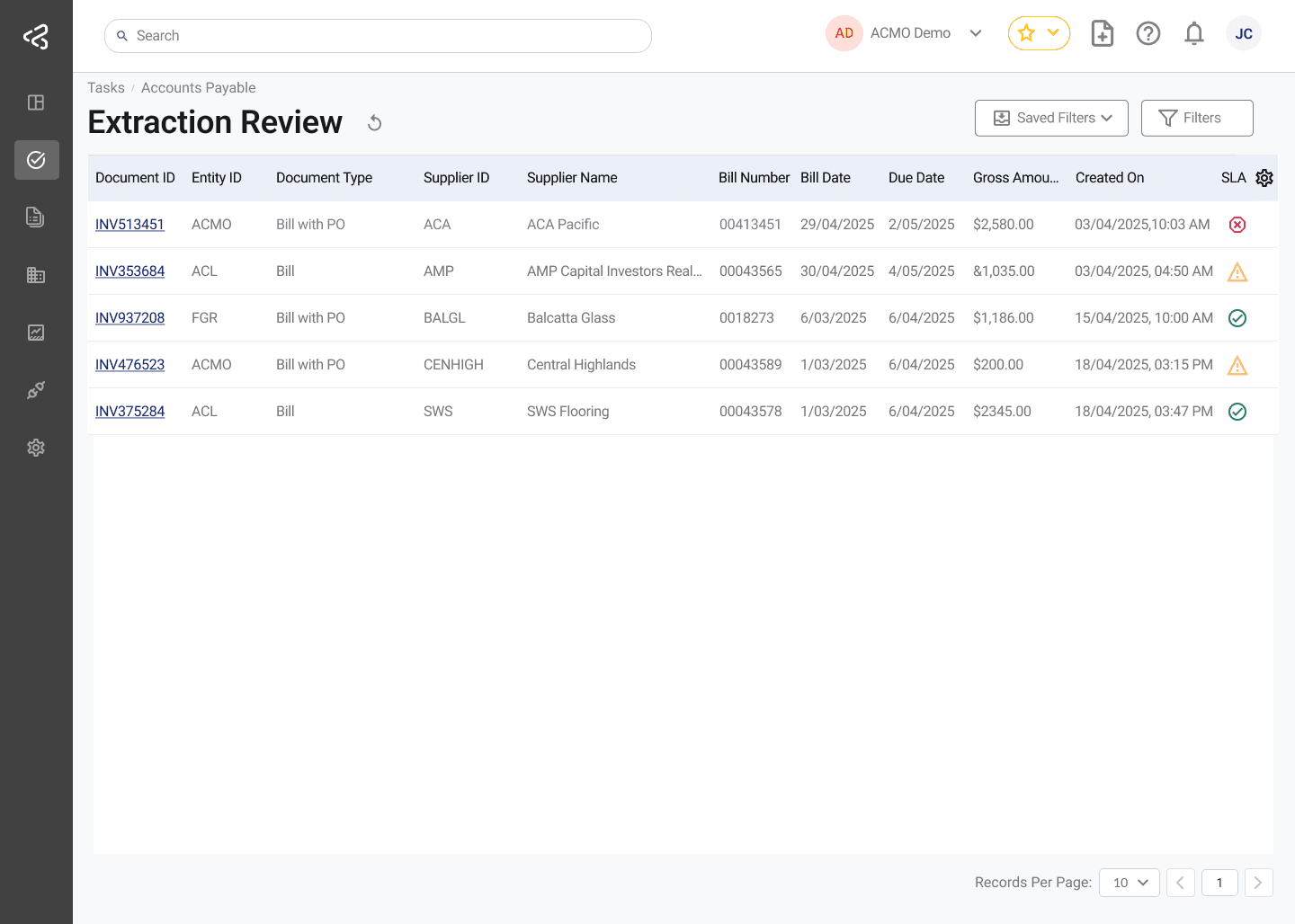 ACMO Portal - Extraction Review