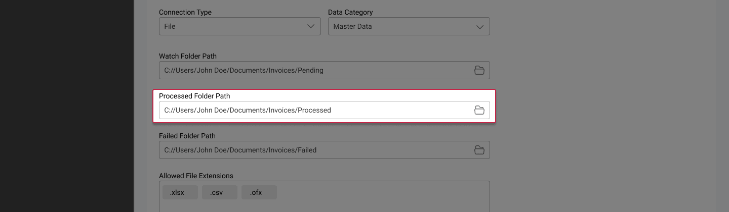 ACMO Sync Client - General Processed Folder Path