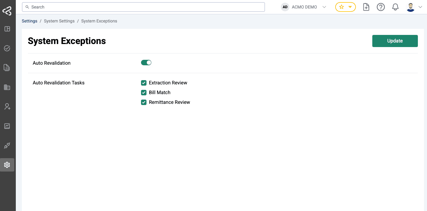 ACMO Portal - System Exceptions